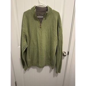 Tommy Bahama Men's Quarter Zip Pullover Sweater Green See Measurements